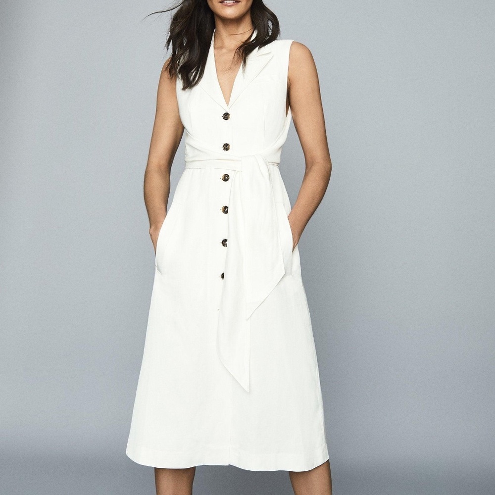 NWT Reiss Rosalind Linen Midi